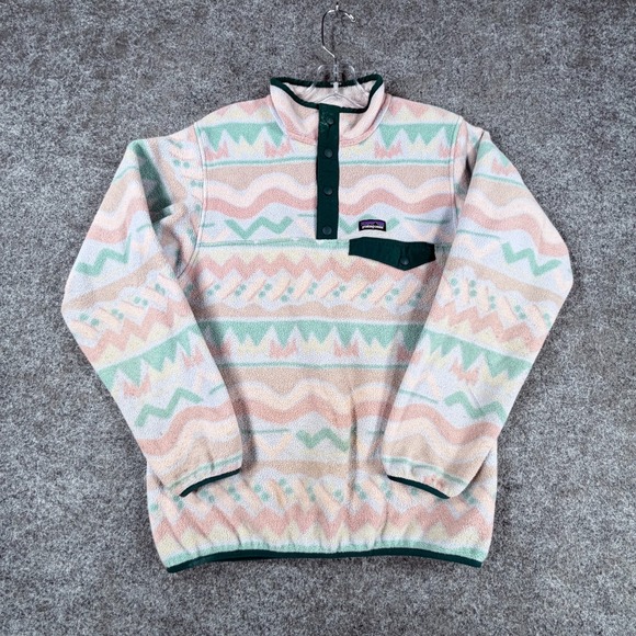 Patagonia Other - Patagonia Synchilla Pullover Girls XL‎ Lofoten Geo Beluga Lightweight Snap-T